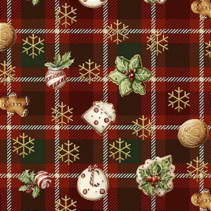 Tricoline Digital Biscoitos de Natal, 100% Alg 50cm x 1,50mt