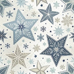 Tricoline Digital Natal BS Estrelas, 100% Alg. 50cm x 1,50mt