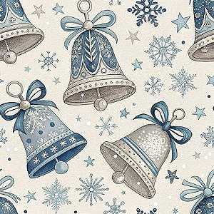 Tricoline Digital Natal BS Sinos, 100% Algodão 50cm x 1,50mt