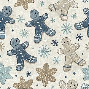 Tricoline Digital Natal BS Ginger, 100%Algodão 50cm x 1,50mt