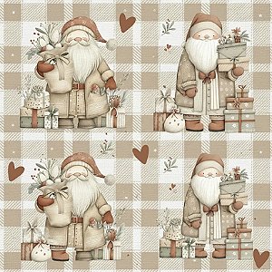 Tricoline Digital Natal NB Santa, 100% Algodão 50cm x 1,50mt