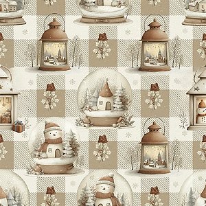 Tricoline Digital Natal NB Lanterna, 100% Alg. 50cm x 1,50mt
