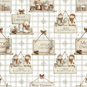 Tricoline Digital Natal NB Placas, 100% Alg. 50cm x 1,50mt
