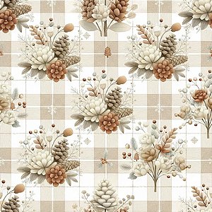 Tricoline Digital Natal NB Pinha, 100% Alg. 50cm x 1,50mt