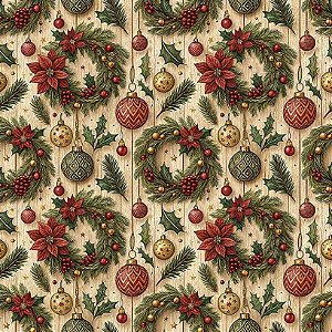 Tricoline Digital Natal NT Guirlandas, 100%Alg 50cm x 1,50mt