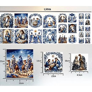 Tricoline Dig Natal Painel Presépio, 100%Alg. 45cm x 1,50mt