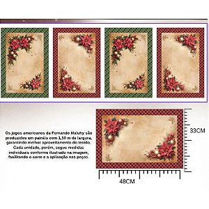 Tricoline Natal Jogo Americano Bico Papagaio, 55cm x 1,50mt