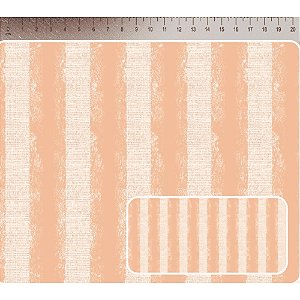 Tricoline Digital Listrado Salmão, 100% Alg. 50cm x 1,50mt