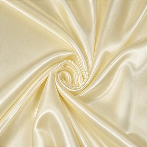 Tecido Cetim Liso Creme Amarelado 100% Poliéster 1mt x 1,50m
