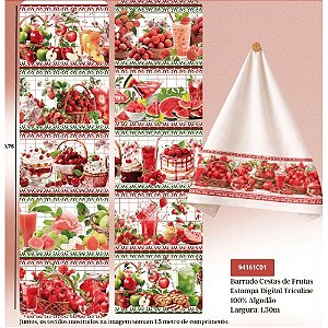 Tricoline Digital Barrado Cestas de Frutas, 50cm x 1,50mt