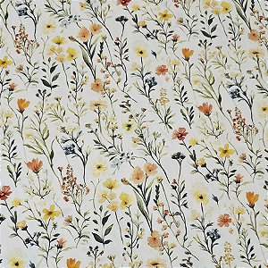 Tricoline Digital Flores do Campo, 100% Alg. 50cm x 1,50mt