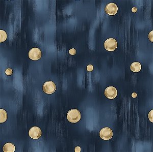 Tricoline Digital Midnight Bolas, 100% Algdão, 50cm x 1,50mt