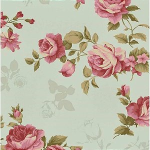 Tricoline Digital Rosas com Textura, 100% Alg, 50cm x 1,50mt