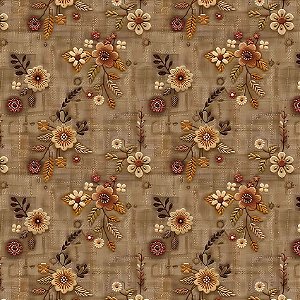 Tricoline Digital Foxy Flor Miuda 100%Algodão, 50cm x 1,50mt