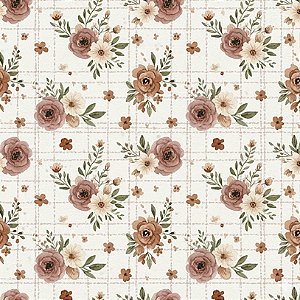 Tricoline Digital Cookies Florzinhas, 100%Alg. 50cm x 1,50mt