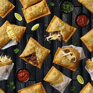 Tricoline Digital Gourmet Pastéis 100%Algodão 50cm x 1,50mt