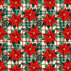Tricoline Digital Luzes de Natal, 100%Algodão, 50cm x 1,50mt