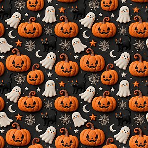 Tricoline Digital Halloween Doces e Travessuras 50cm x 1,50m