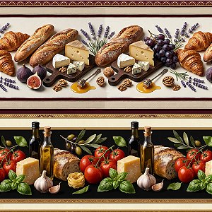 Tricoline Digital Barrado Gourmet Garden, 50cm x 1,50mt