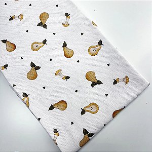 Pano de Copa Premium Estampado Pera, 100% Alg., 50cm X 70cm