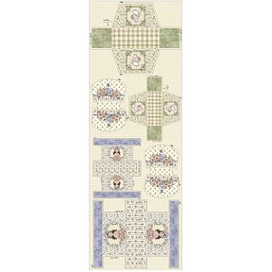 Tricoline Painel Necessaire Shabby Chic, 50cm x 1,50mt