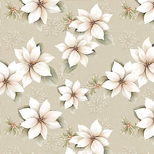 Tricoline Digital Floral Natal Vintage 100%Alg 50cm x 1,50mt