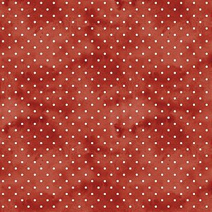 Tricoline Digital Poá Vermelho Natal, 100%Alg 50cm x 1,50mt