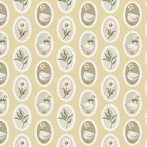 Tricoline Digital Mandalinhas Margaridas, 50cm x 1,50mt