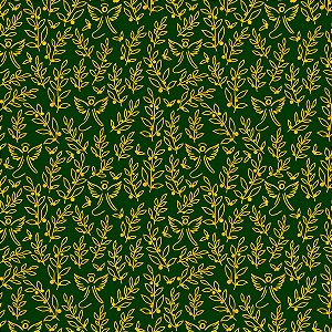 Tricoline Natal Ramos Verde com Dourado, 50cm x 1,50mt