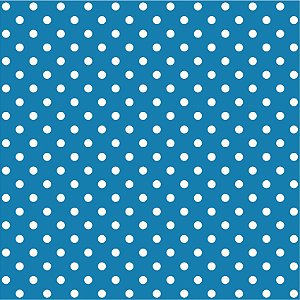 Tricoline Poá Médio Tiffany c/ Bolinha Branca 100% Algodão unid 50cm X 1,50mt
