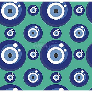 Tecido Olho Grego Cor 01 (Tiffany), 100% Algodão, Unid. 50cm x 1,50mt