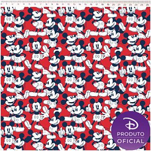 Tricoline Personagem Mickey Vintage, 100% Algodão, Unid. 50cm x 1,50mt