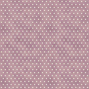 Tricoline Estampado Estrelinha Lavanda, 100% Algodão, Unid. 50cm x 1,50mt