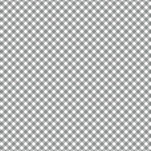 Tricoline Estampado Mini Xadrez Diagonal Cinza - 100% Algodão, Unid. 50cm x 1,50mt