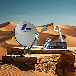 Kit Antena Parabólica Bipartida ASR 60cm Claro Tv Pré-Pago com 1 RecepItor Digital HD Visiontec