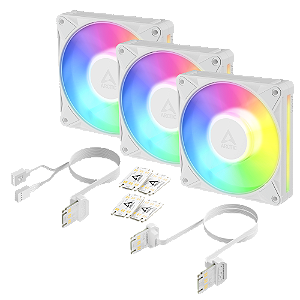 Kit 3x Cooler FAN ARCTIC BioniX P12 A-RGB 120mm Branco, ACFAN00338A