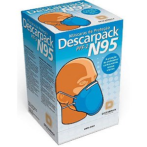 Mascara de Proteção N95 Azul PFF2 (Caixa c/20) Descarpack