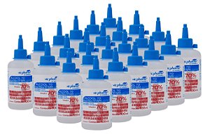Kit 24 frascos Álcool líquido 70% Almotolia Antisseptico - 100 mL cada - Vic Pharma