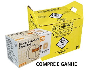 Escalpe Descartável Lock 25G (Cx/100) + Brinde - Descarpack