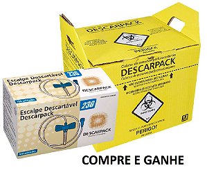 Escalpe Descartável Lock 23G (Cx/100) + Brinde - Descarpack