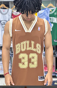 Camisa Regata Basquete Premium Chicago Bulls Marrom