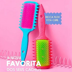 ESCOVA RICCA FLEX FITA CURL AZUL COM ROSA