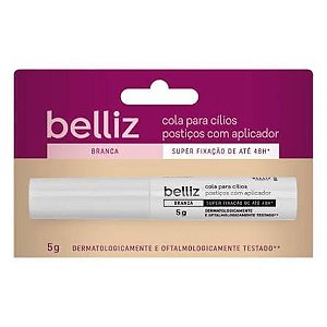 COLA PARA CILIOS BELLIZ 48HRS BRANCA COM APLICADOR