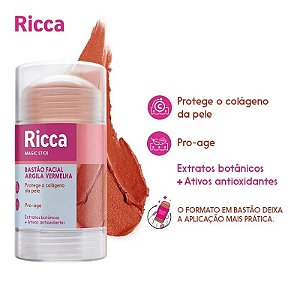 BASTAO FACIAL ARGILA VERMELHA RICCA 30G