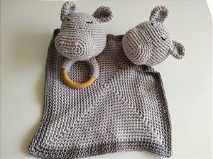 Kit Amigurumi Hipopótamo para Bebês
