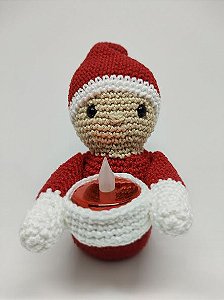 Castiçais de Natal em Crochê Técnica Amigurumi