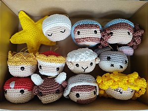 Kit De Enfeites Natalinos Para Árvore - Bolinhas de Presépio em Crochê Técnica Amigurumi