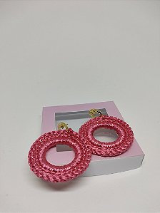 Semi Jóias de Crochê - Brinco Encanto Rosé