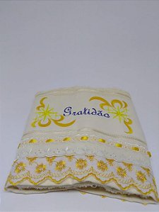 Toalha de rosto bordada para boas festas