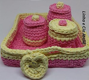 Kit Higiene para bebê em crochê fio de malha - Meninas